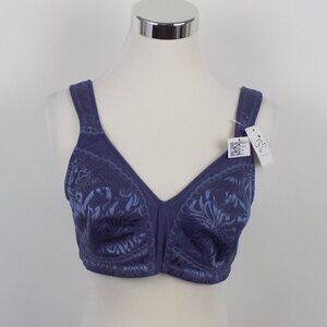 ZeroBound Full Coverage Wire Free Minimizer Bra Size 38C Blue Floral Print